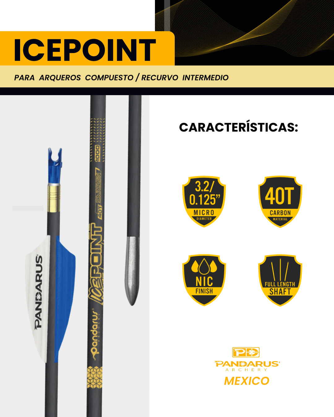 FLECHAS COMPLETAS - ICEPOINT - ARCO COMPUESTO Y RECURVO