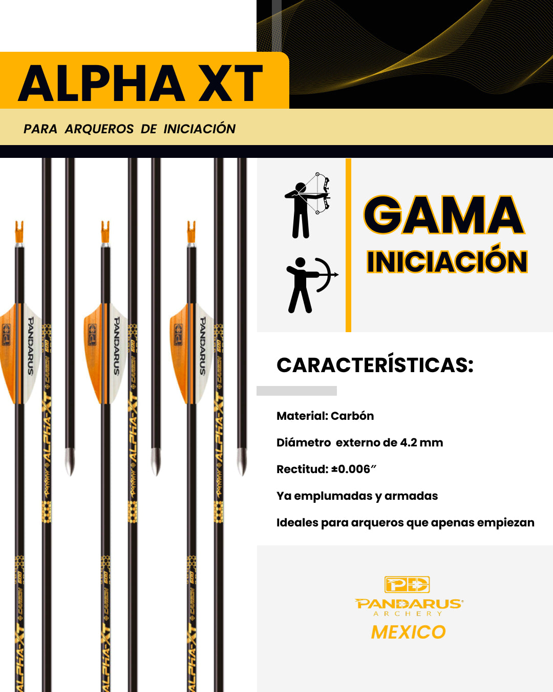 FLECHAS ARMADAS - ALPHA XT - ARCO COMPUESTO Y RECURVO