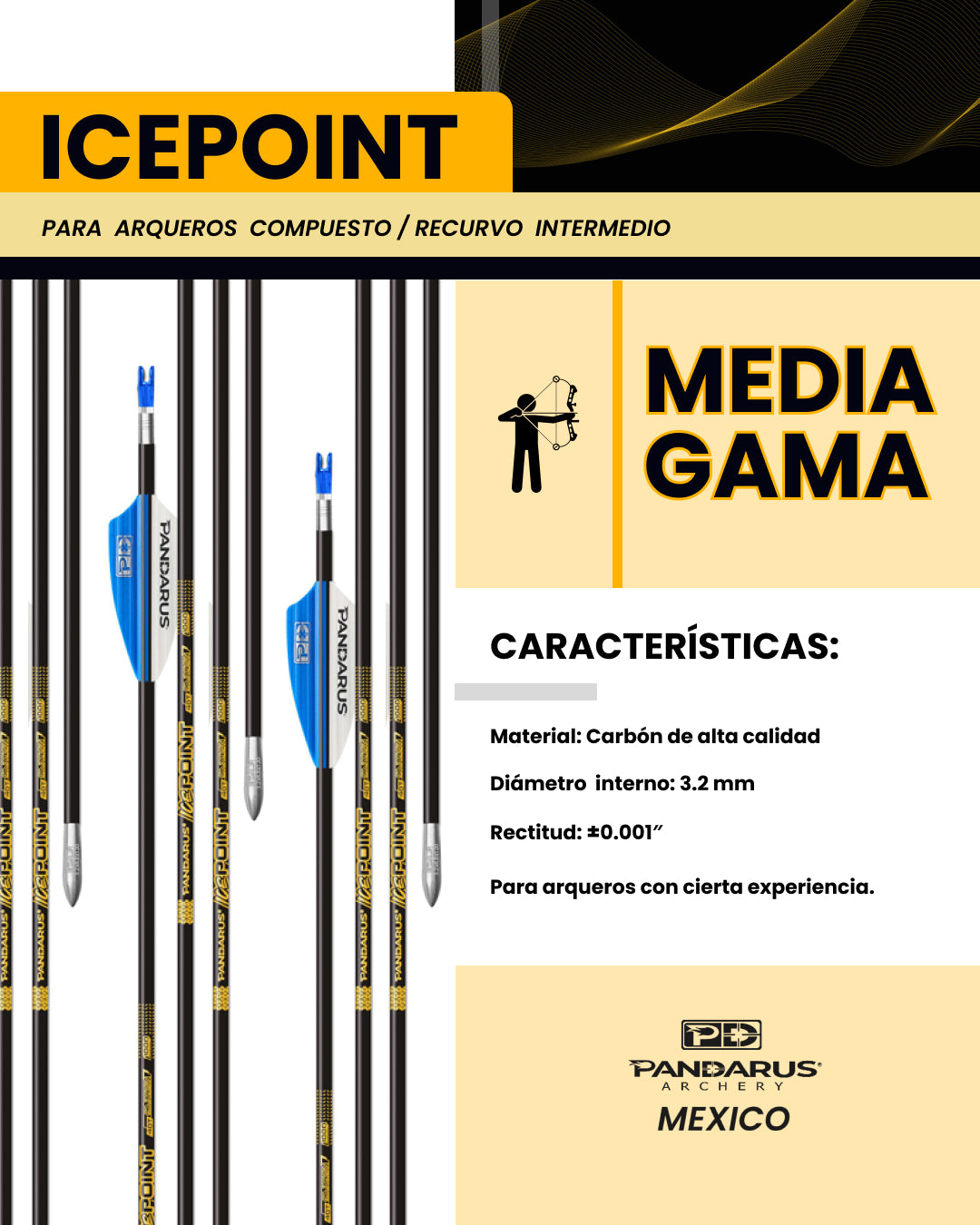 FLECHAS COMPLETAS - ICEPOINT - ARCO COMPUESTO Y RECURVO