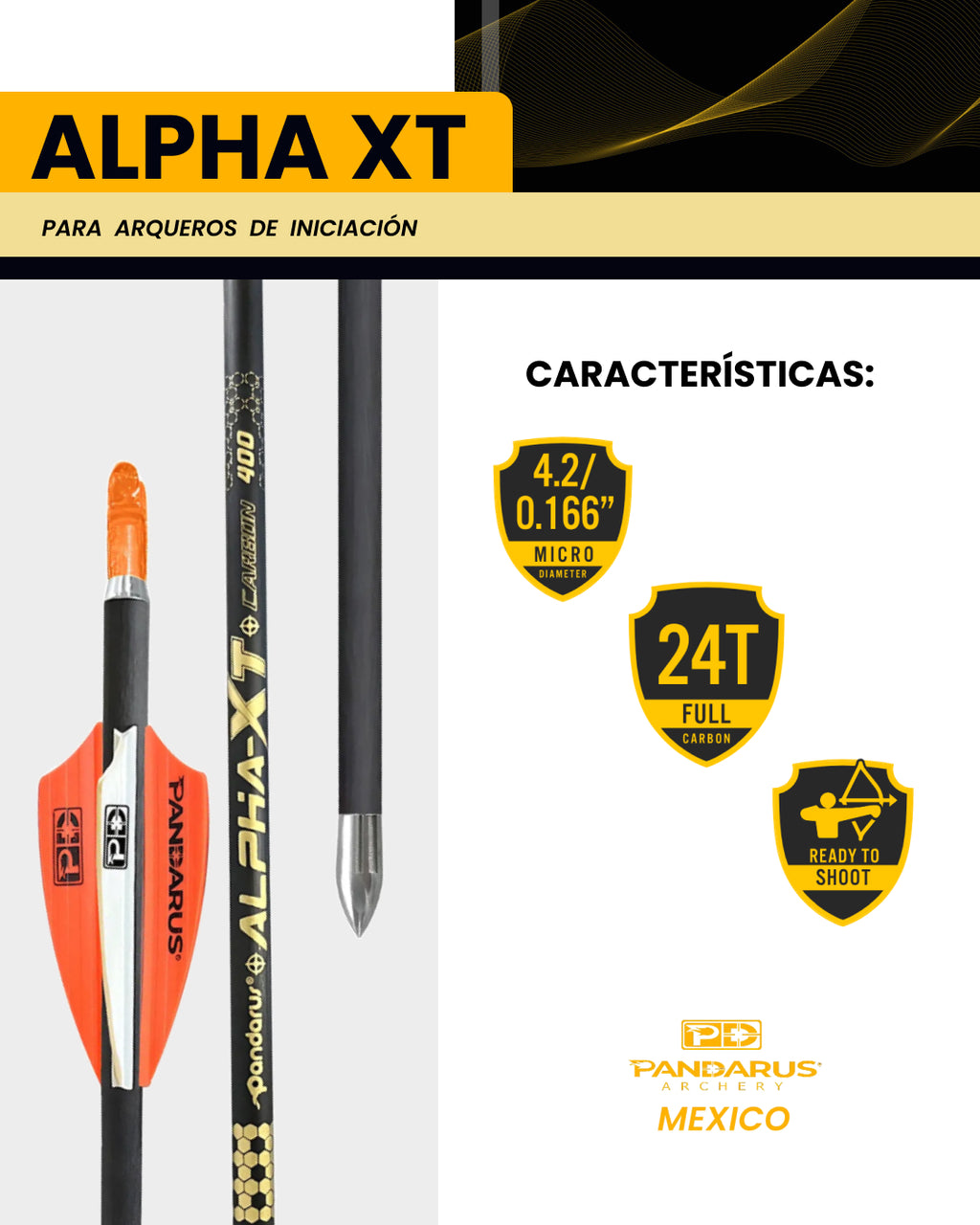 FLECHAS ARMADAS - ALPHA XT - ARCO COMPUESTO Y RECURVO
