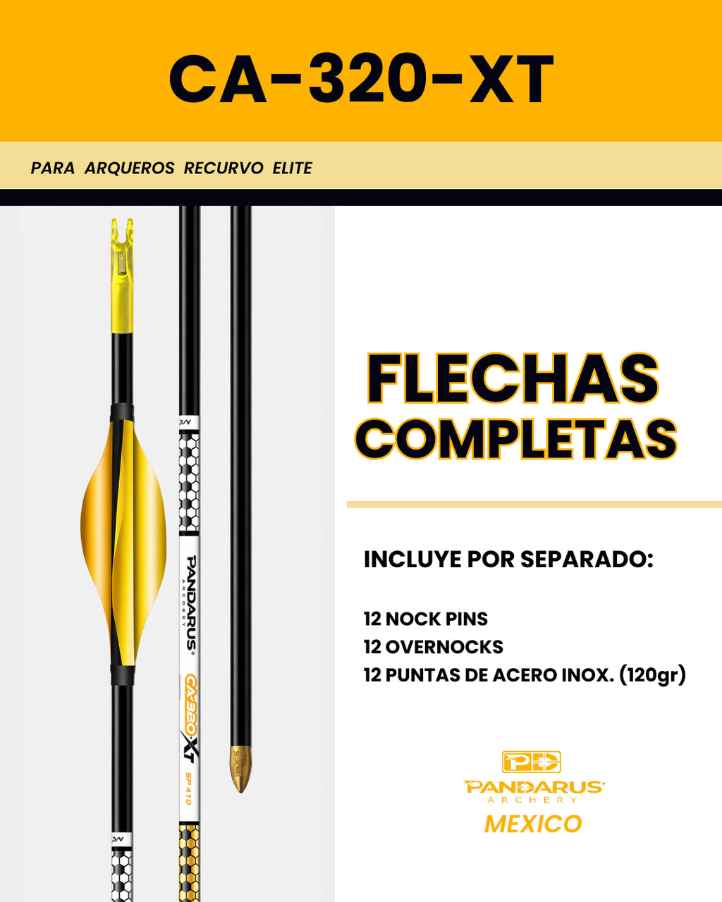 FLECHAS COMPLETAS - CA 320 XT - ARCO RECURVO