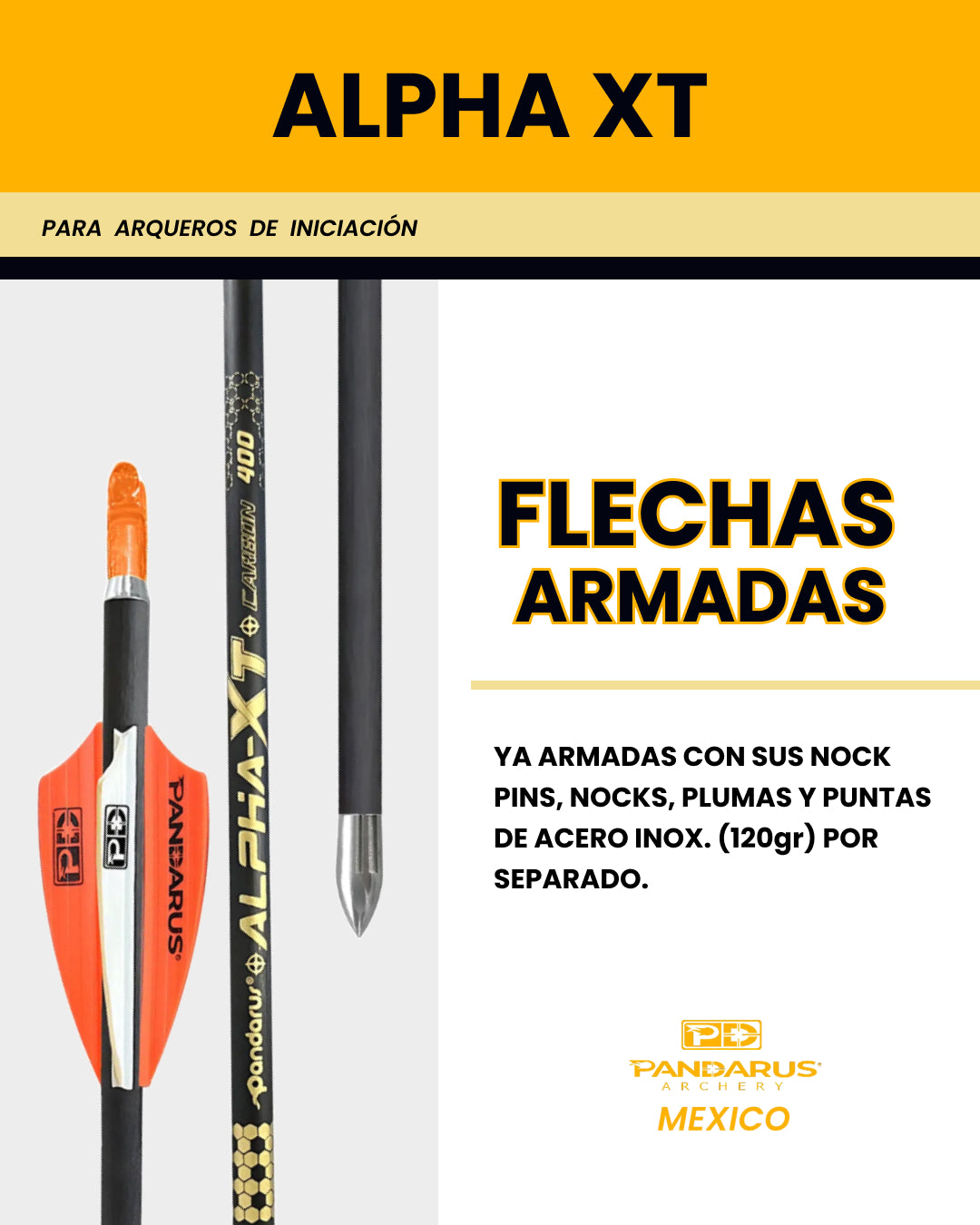 FLECHAS ARMADAS - ALPHA XT - ARCO COMPUESTO Y RECURVO