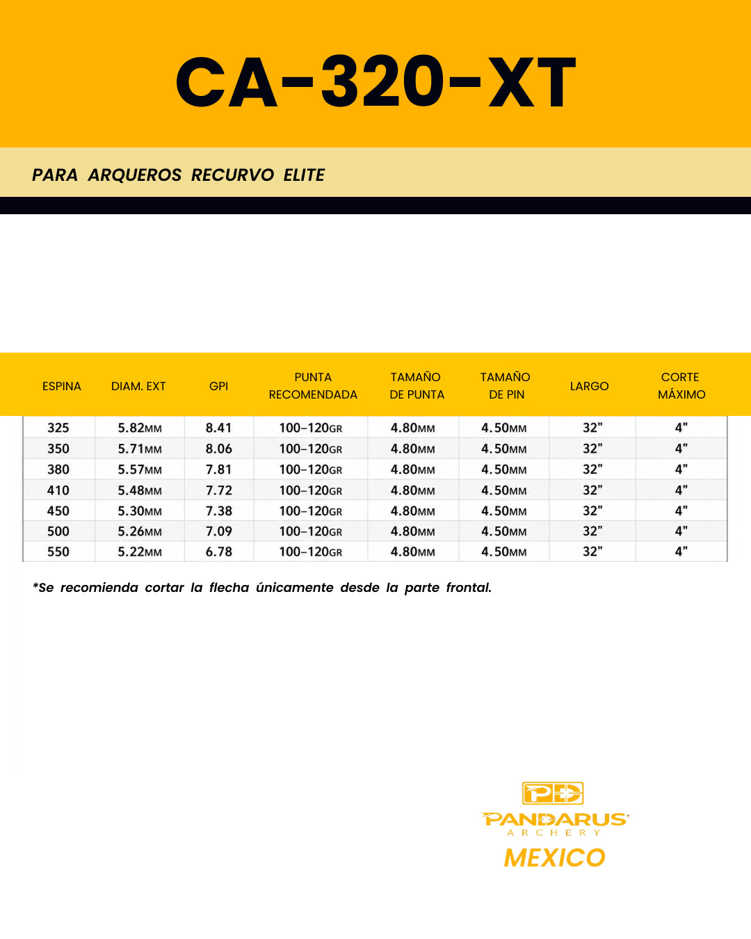 FLECHAS COMPLETAS - CA 320 XT - ARCO RECURVO