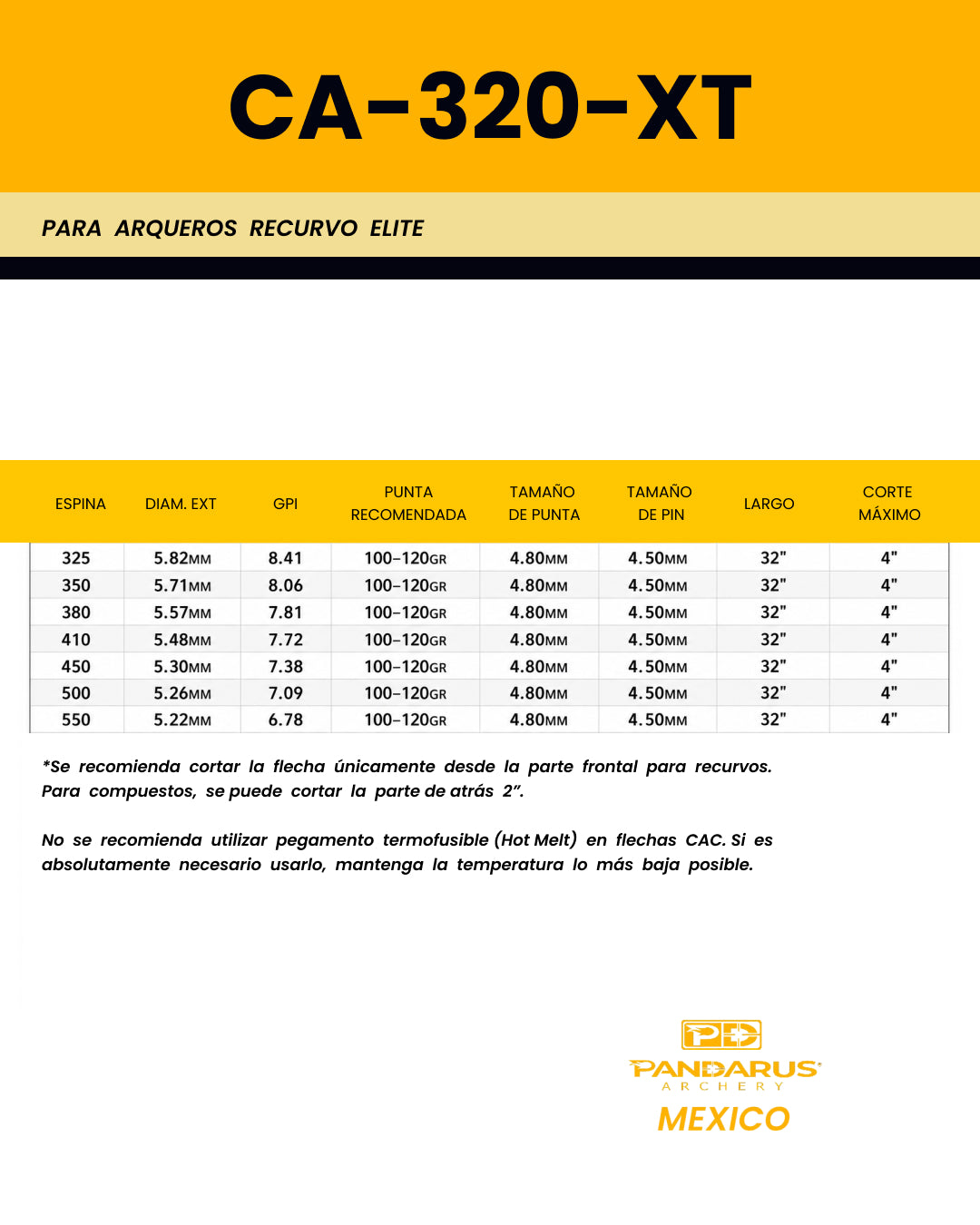 FLECHAS COMPLETAS - CA 320 XT - ARCO RECURVO