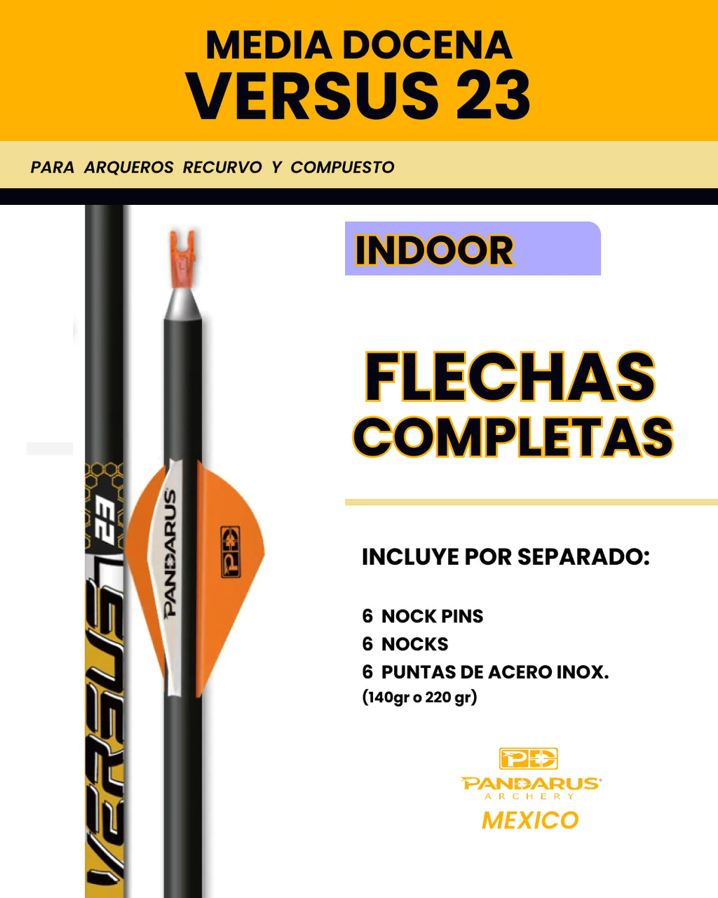 MEDIA DOCENA DE FLECHAS VERSUS 23 - INDOOR