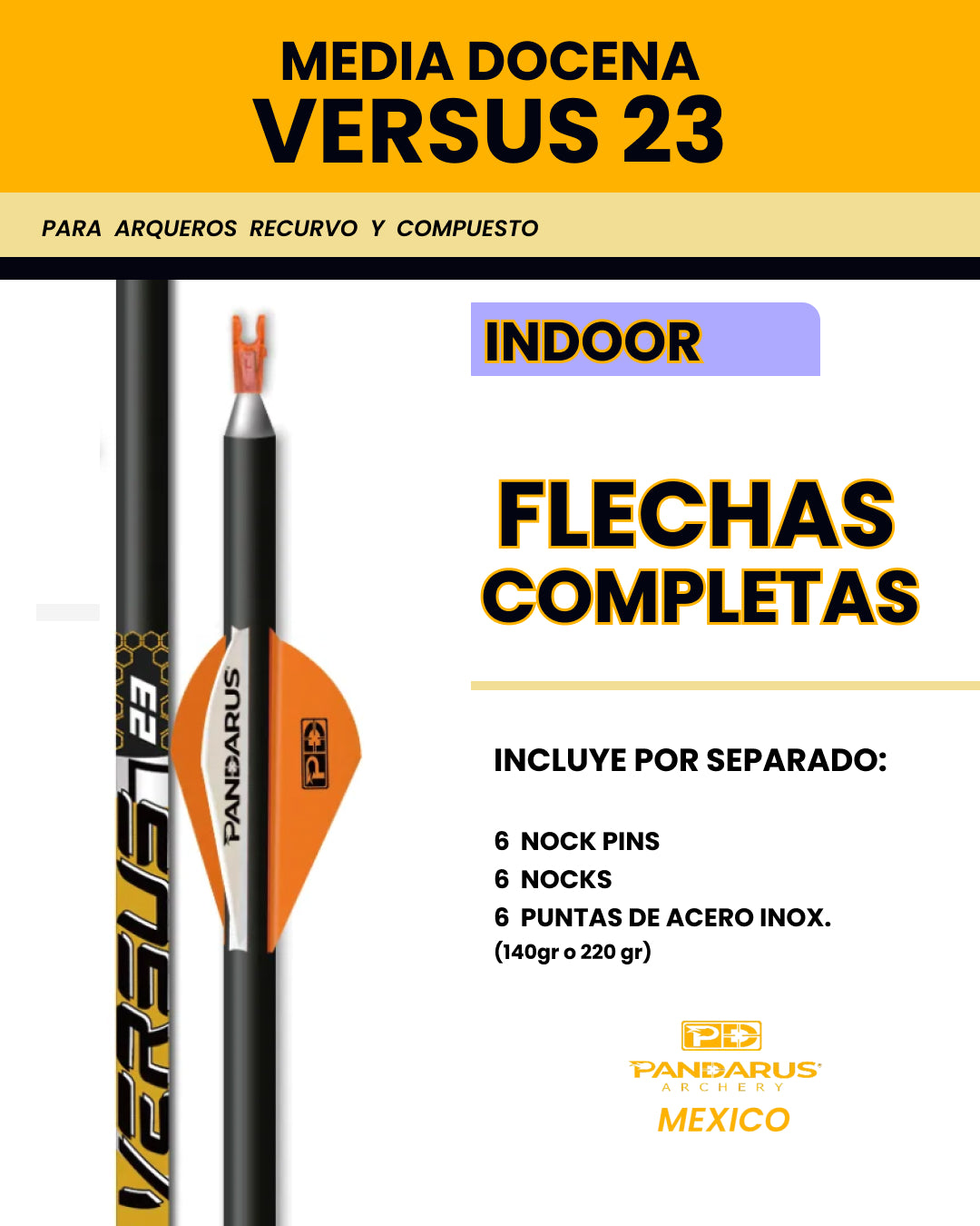 MEDIA DOCENA DE FLECHAS VERSUS 23 - INDOOR