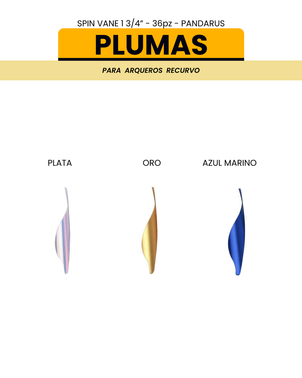 PLUMAS RECURVO PARA FLECHAS COMPLETAS